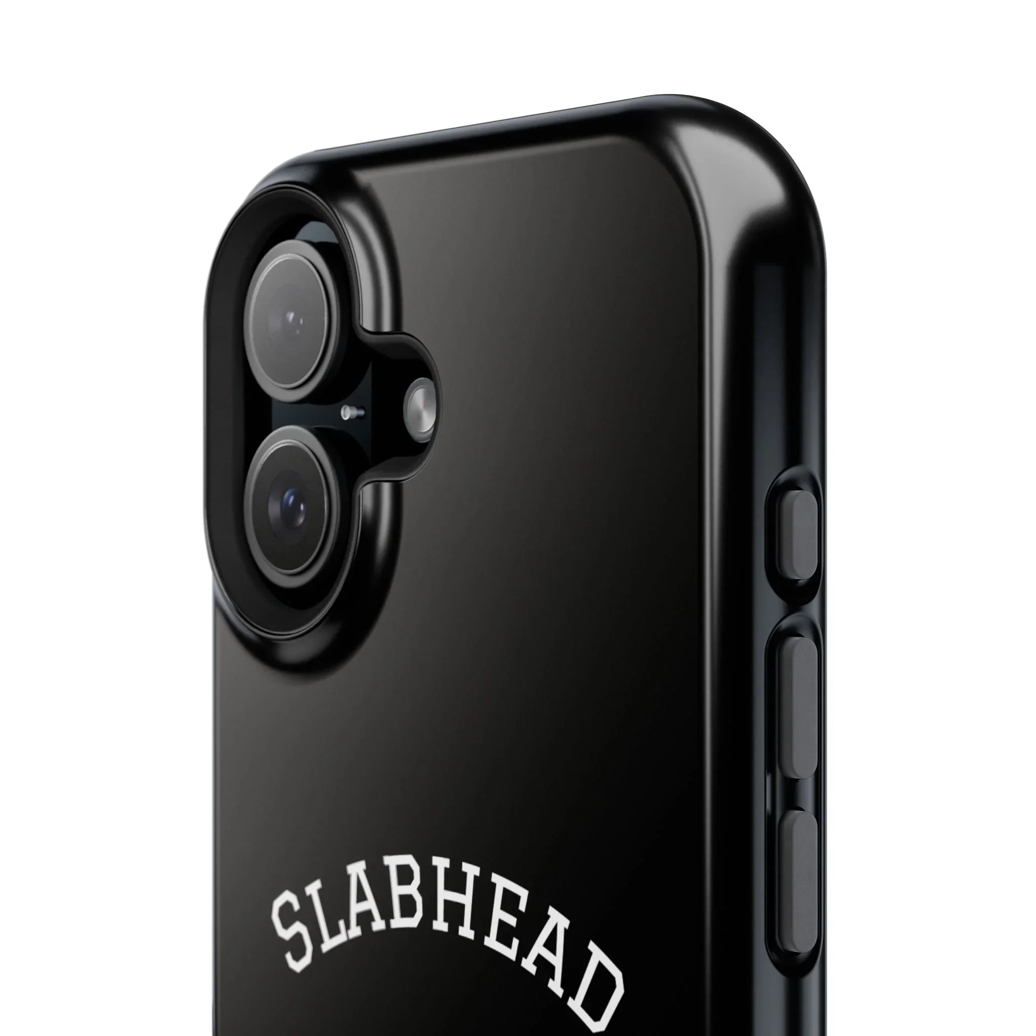 Slabhead Impact-Resistant Phone Case — Glossy Black Protective Cover with "Slabhead" Text Printify