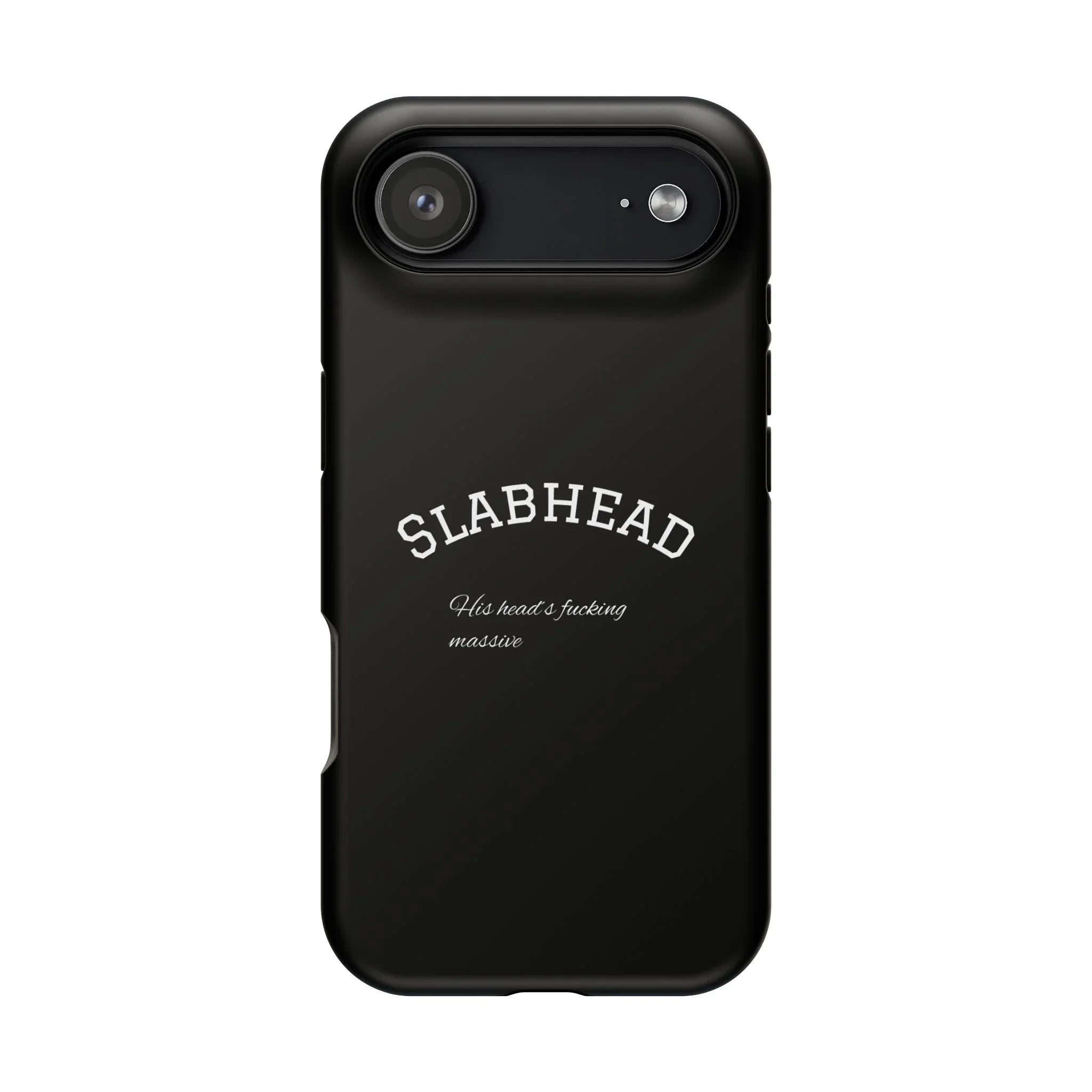 Slabhead Impact-Resistant Phone Case — Glossy Black Protective Cover with "Slabhead" Text Printify