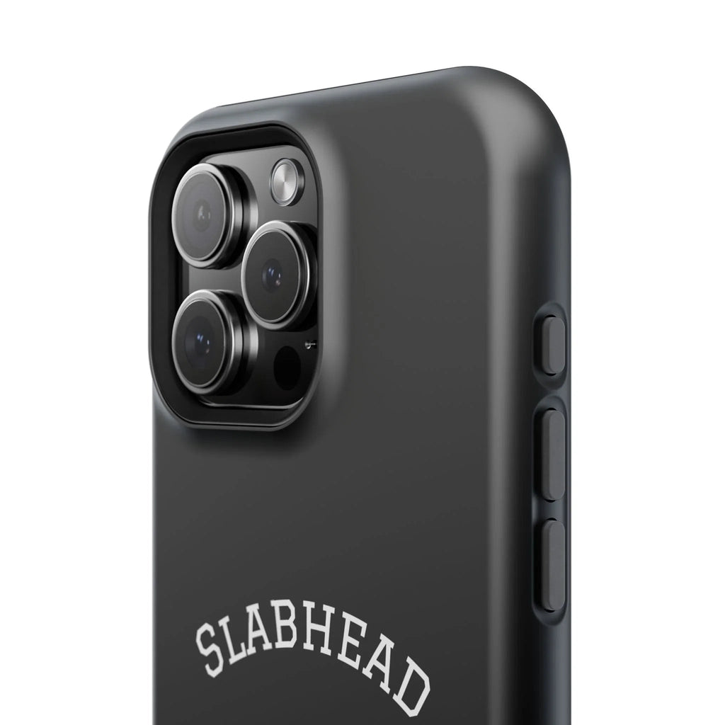 Slabhead Impact-Resistant Phone Case — Glossy Black Protective Cover with "Slabhead" Text Printify