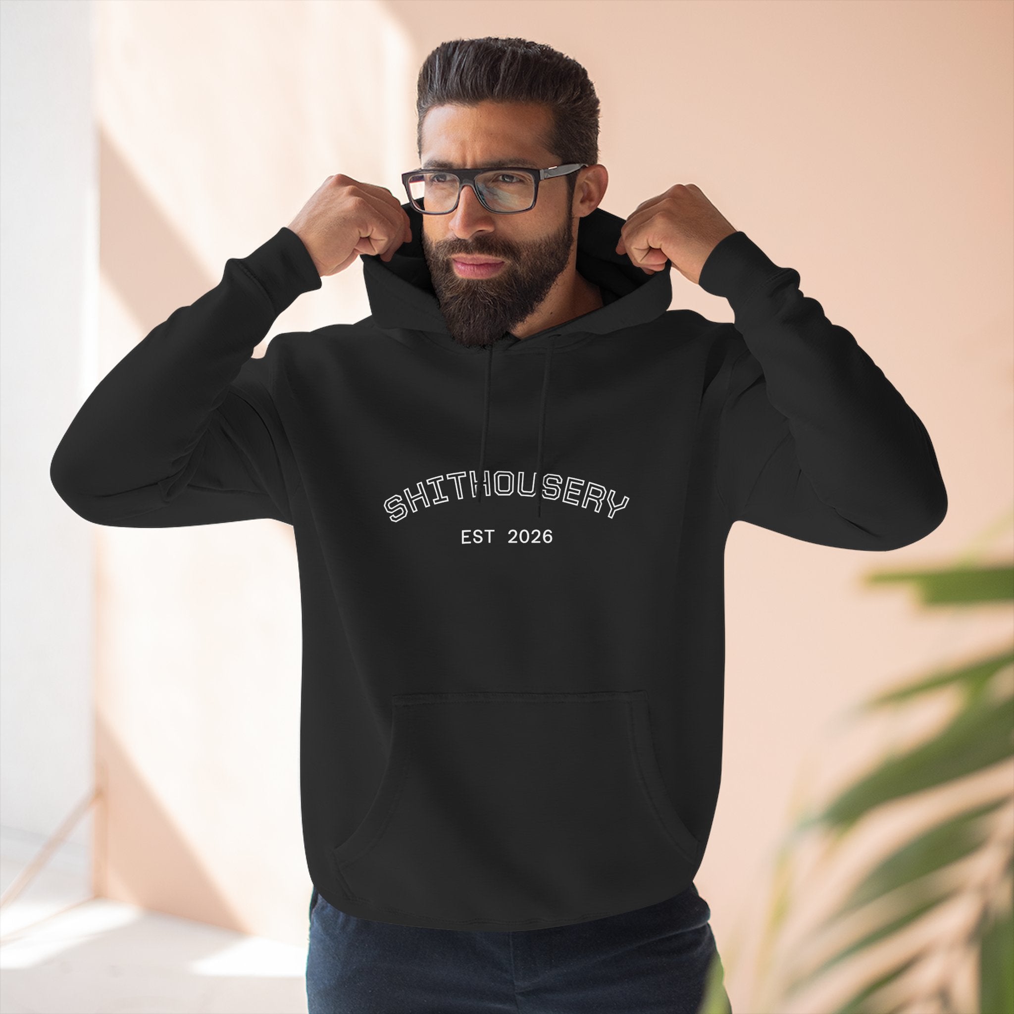 Shithousery Original Print Hoodie — Three-Panel Fleece for Sports Fans Printify