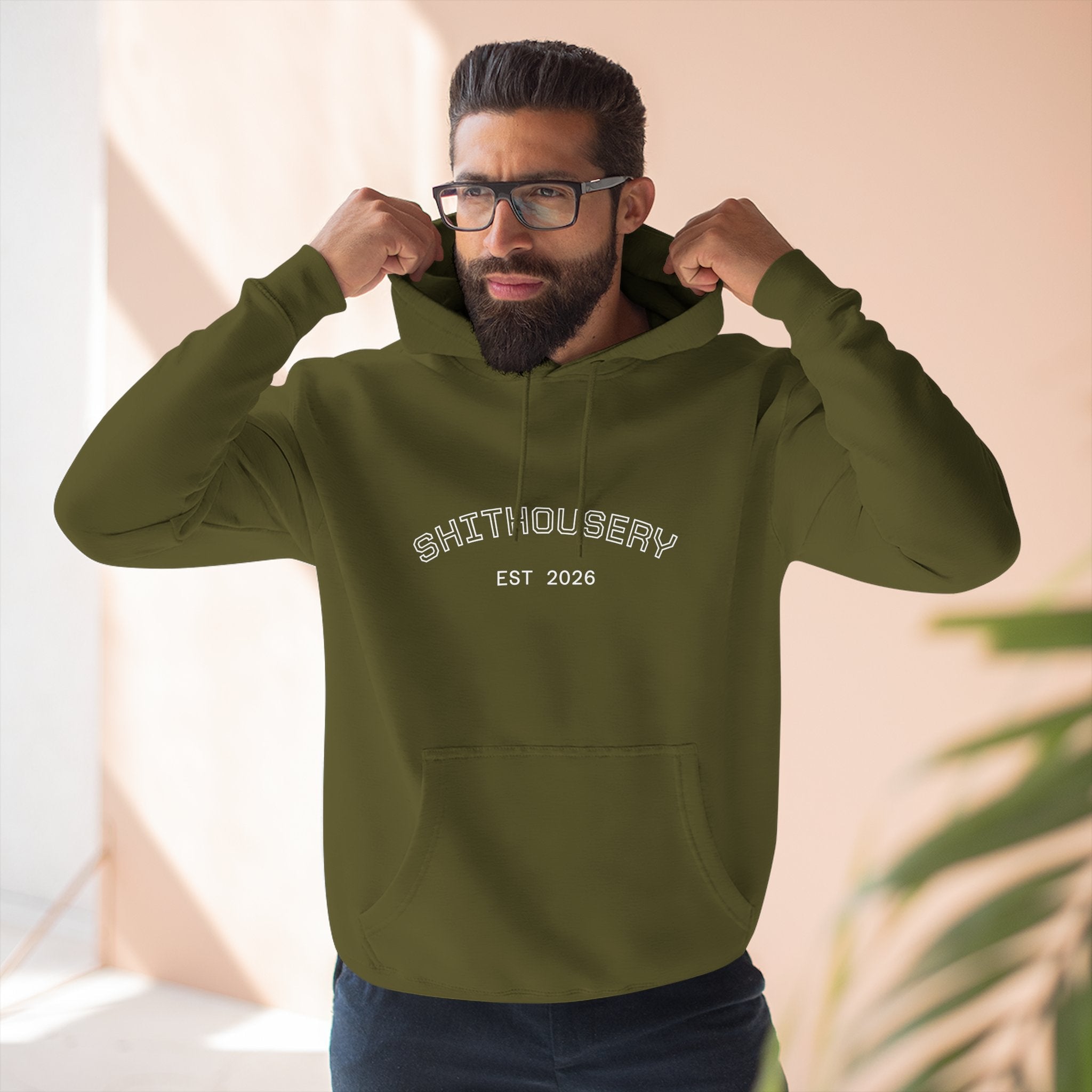 Shithousery Original Print Hoodie — Three-Panel Fleece for Sports Fans Printify