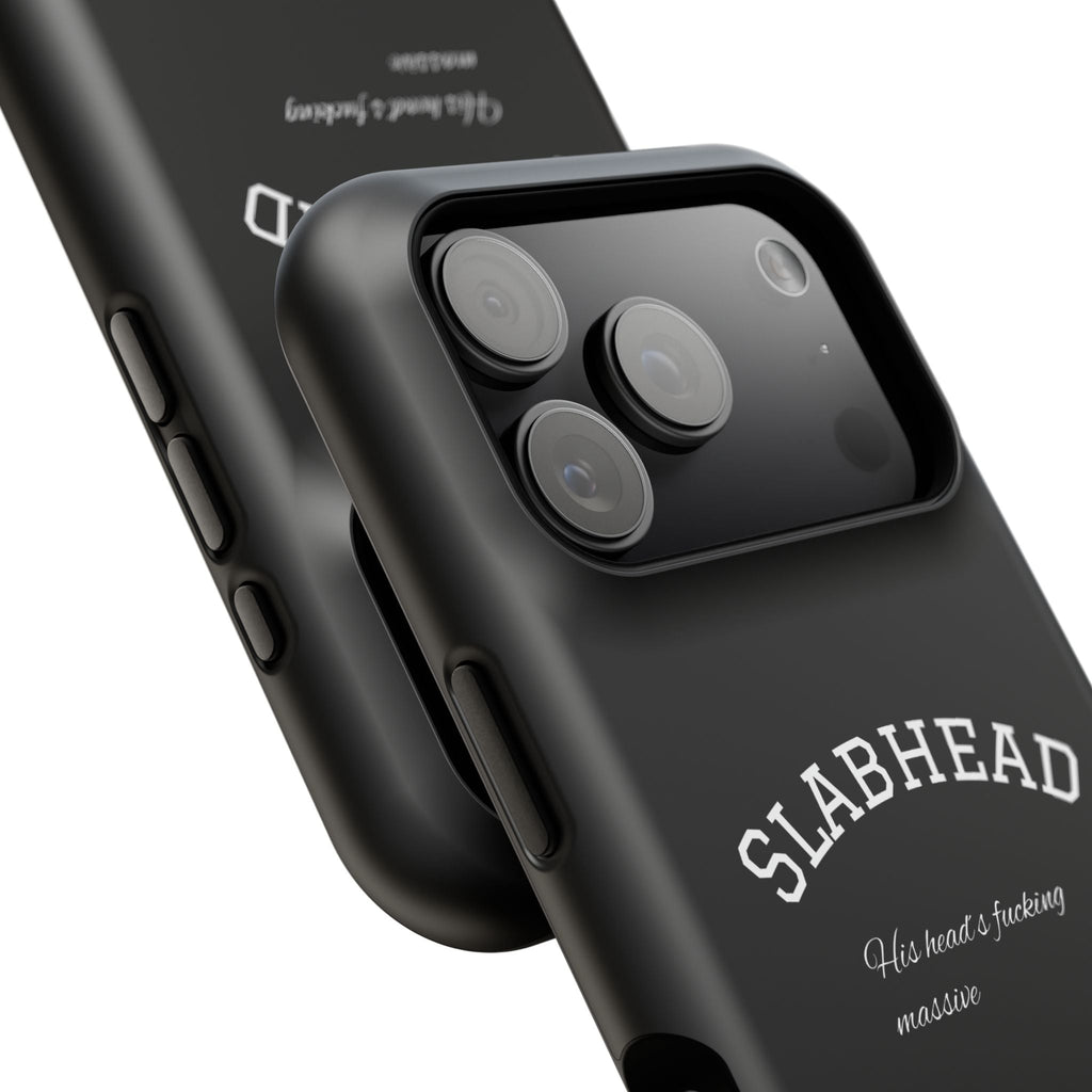 Slabhead Impact-Resistant Phone Case — Glossy Black Protective Cover with "Slabhead" Text Printify