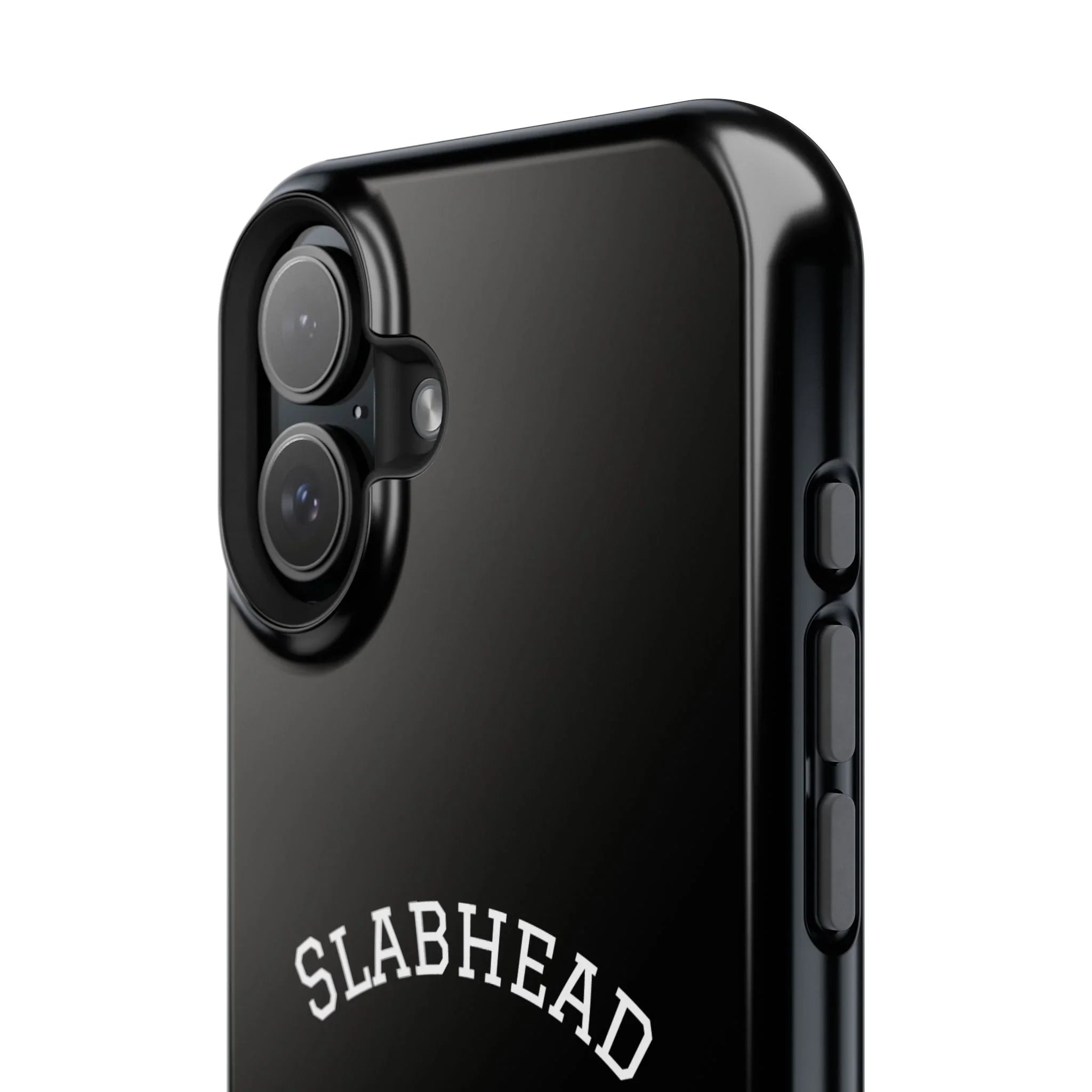 Slabhead Impact-Resistant Phone Case — Glossy Black Protective Cover with "Slabhead" Text Printify