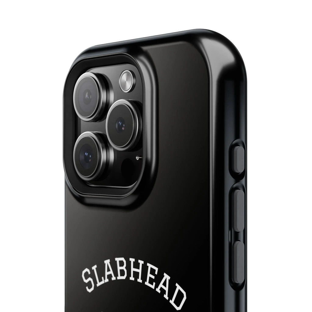 Slabhead Impact-Resistant Phone Case — Glossy Black Protective Cover with "Slabhead" Text Printify