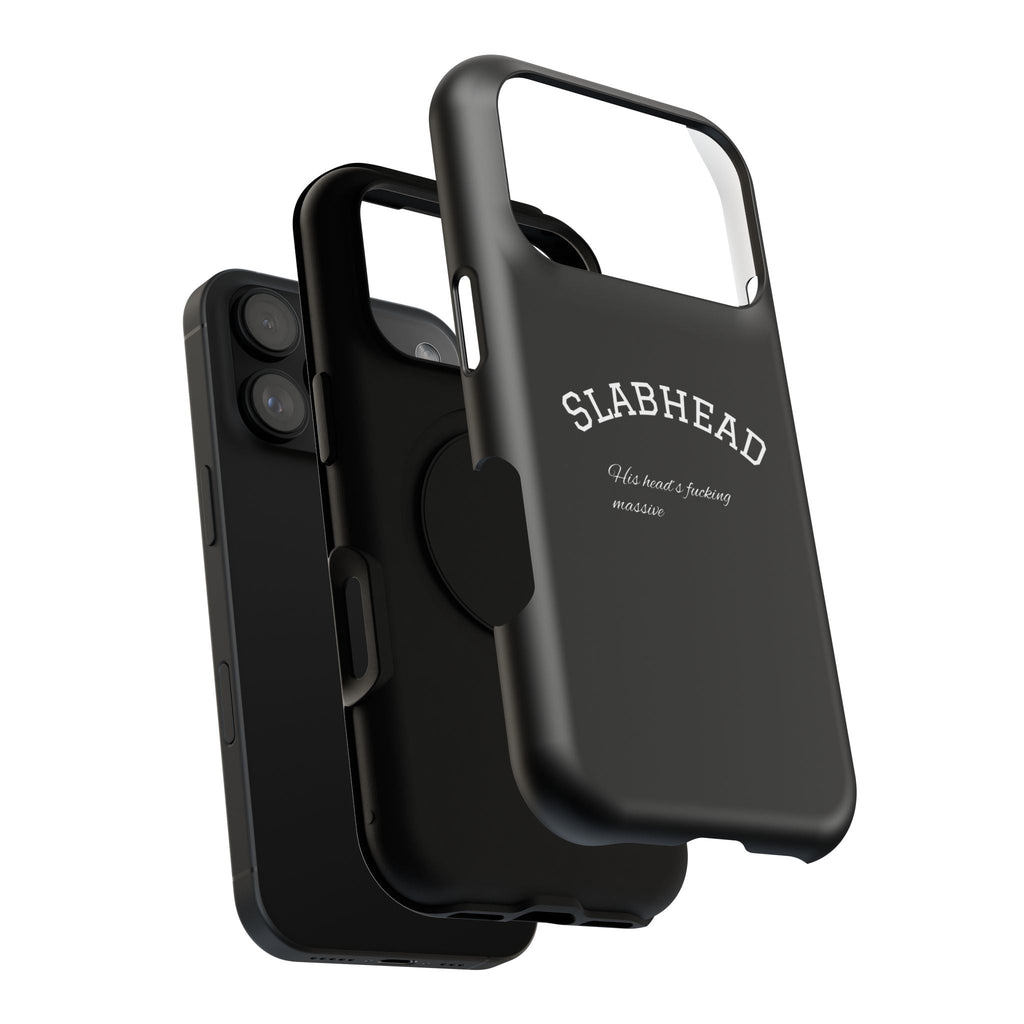 Slabhead Impact-Resistant Phone Case — Glossy Black Protective Cover with "Slabhead" Text Printify
