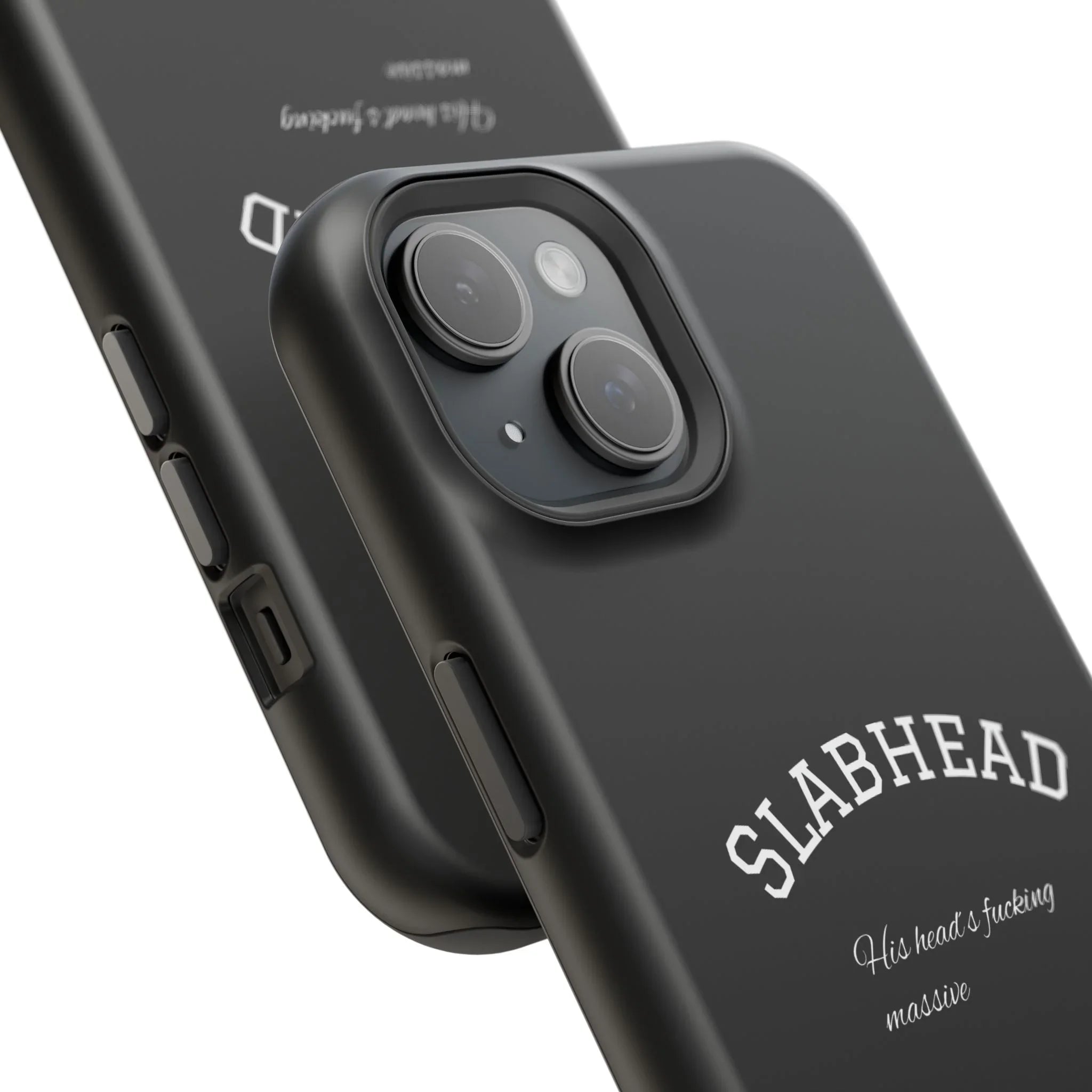 Slabhead Impact-Resistant Phone Case — Glossy Black Protective Cover with "Slabhead" Text Printify