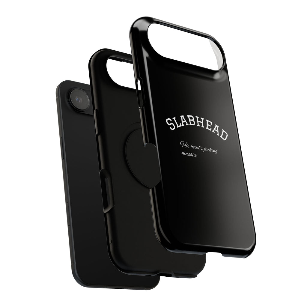 Slabhead Impact-Resistant Phone Case — Glossy Black Protective Cover with "Slabhead" Text Printify