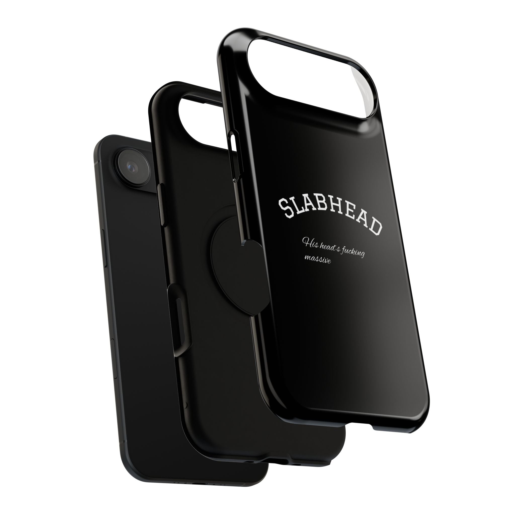 Slabhead Impact-Resistant Phone Case — Glossy Black Protective Cover with "Slabhead" Text Printify