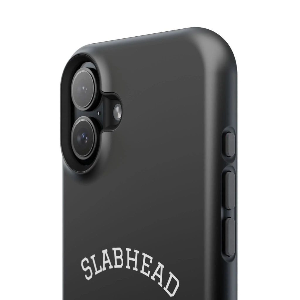 Slabhead Impact-Resistant Phone Case — Glossy Black Protective Cover with "Slabhead" Text Printify