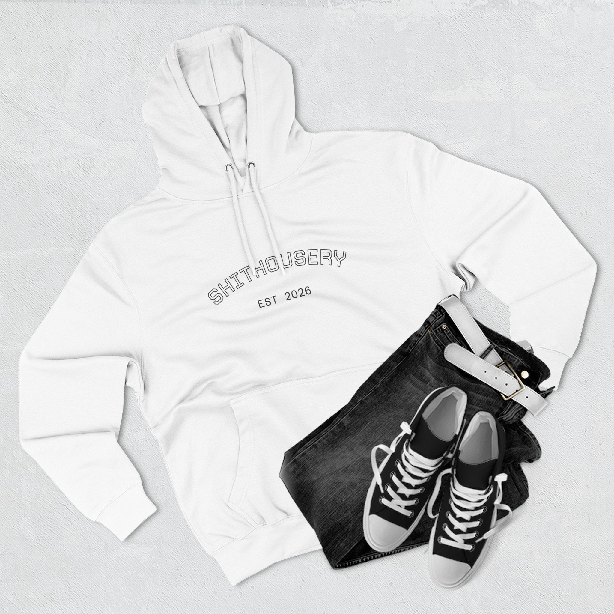 Shithousery Original Print Hoodie — Three-Panel Fleece for Sports Fans Printify