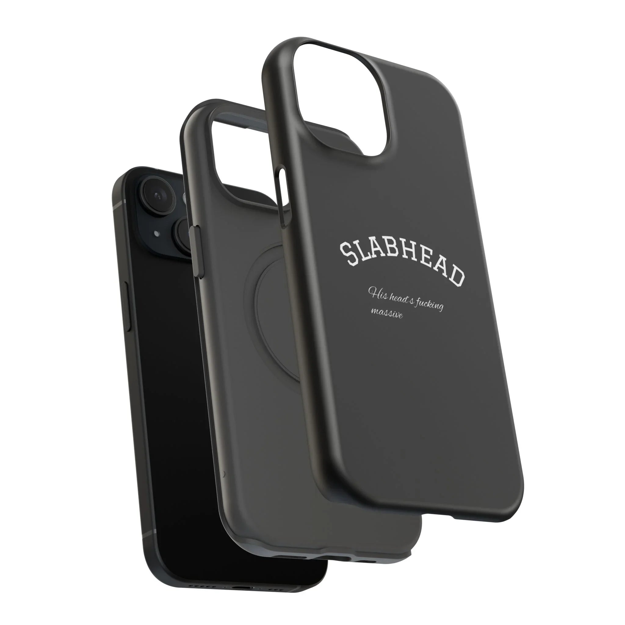 Slabhead Impact-Resistant Phone Case — Glossy Black Protective Cover with "Slabhead" Text Printify