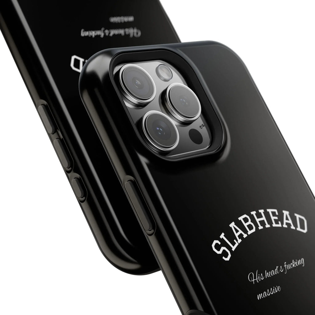 Slabhead Impact-Resistant Phone Case — Glossy Black Protective Cover with "Slabhead" Text Printify