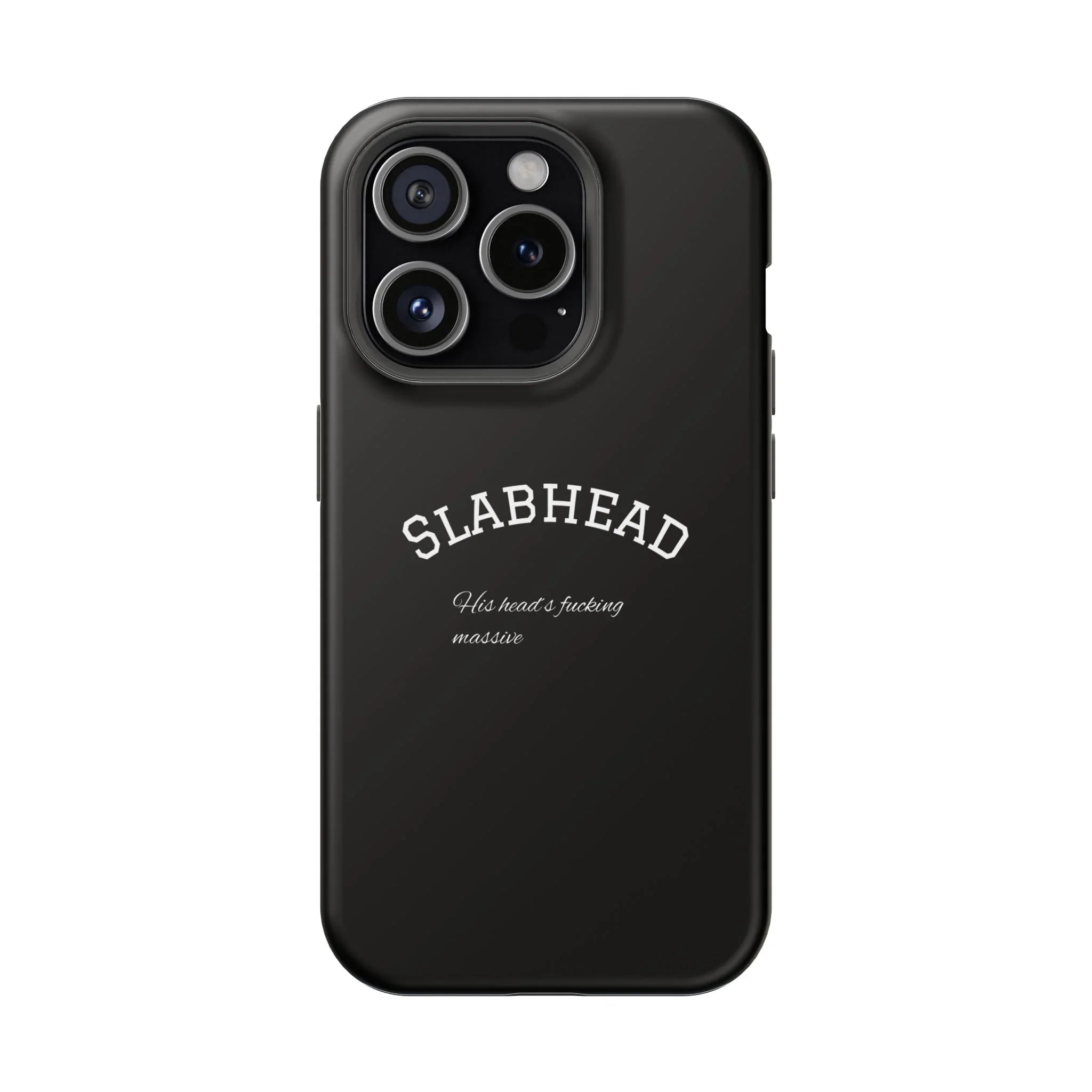 Slabhead Impact-Resistant Phone Case — Glossy Black Protective Cover with "Slabhead" Text Printify