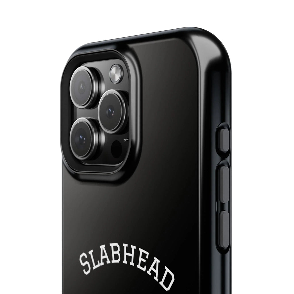 Slabhead Impact-Resistant Phone Case — Glossy Black Protective Cover with "Slabhead" Text Printify