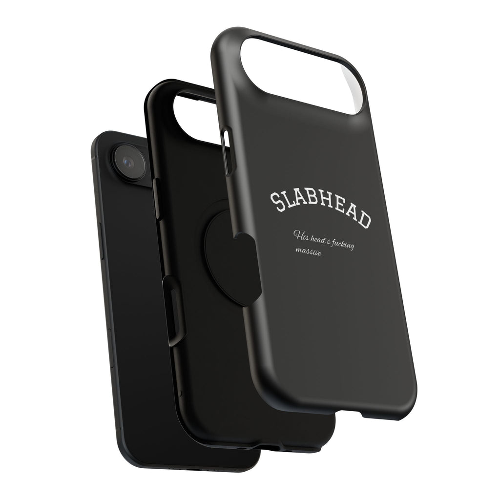 Slabhead Impact-Resistant Phone Case — Glossy Black Protective Cover with "Slabhead" Text Printify