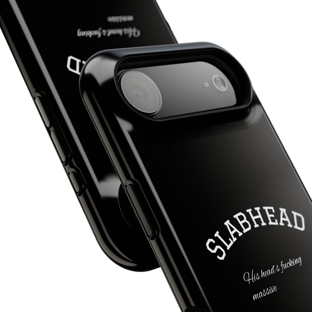 Slabhead Impact-Resistant Phone Case — Glossy Black Protective Cover with "Slabhead" Text Printify