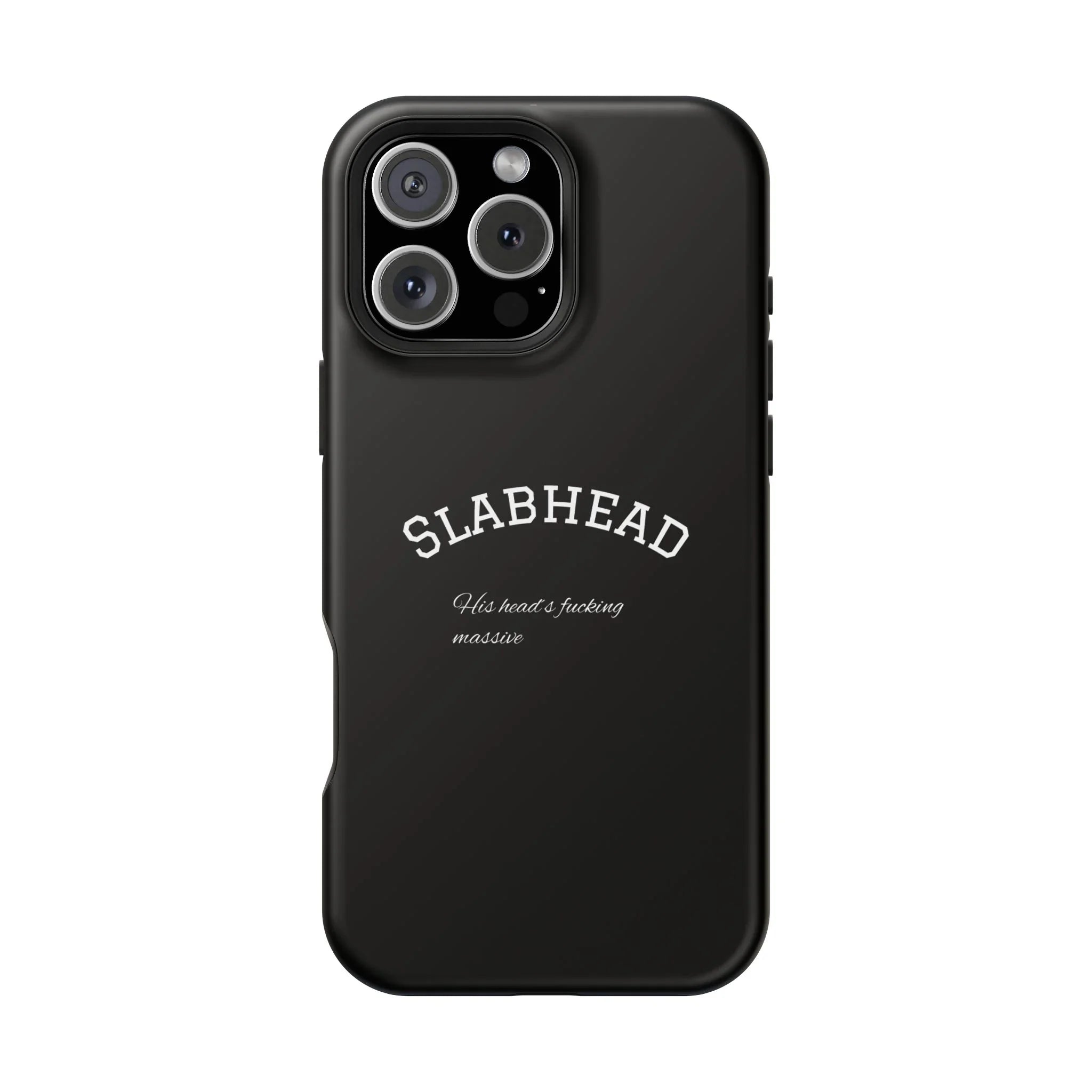 Slabhead Impact-Resistant Phone Case — Glossy Black Protective Cover with "Slabhead" Text Printify