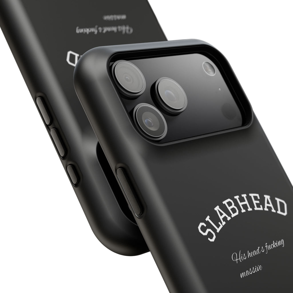 Slabhead Impact-Resistant Phone Case — Glossy Black Protective Cover with "Slabhead" Text Printify