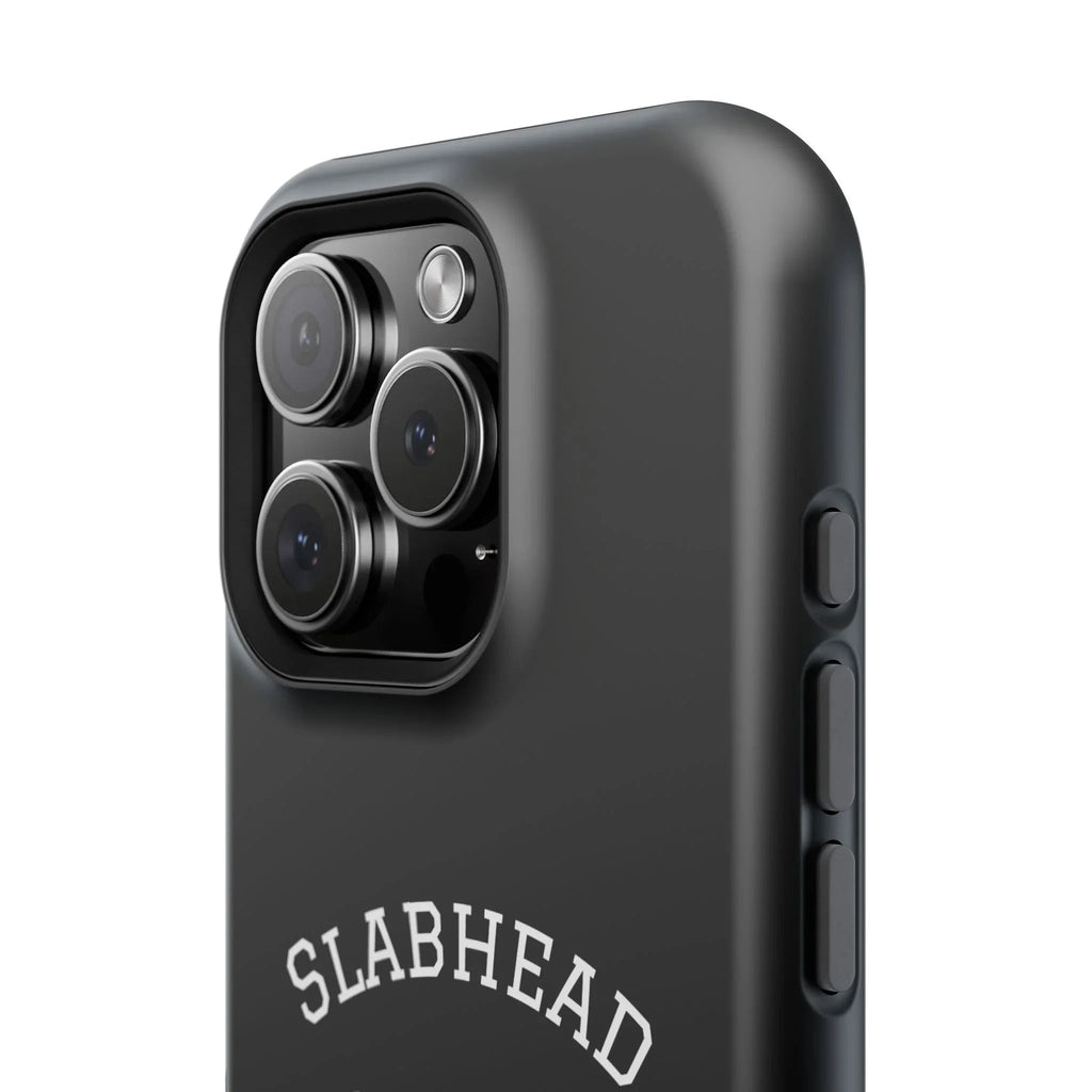 Slabhead Impact-Resistant Phone Case — Glossy Black Protective Cover with "Slabhead" Text Printify