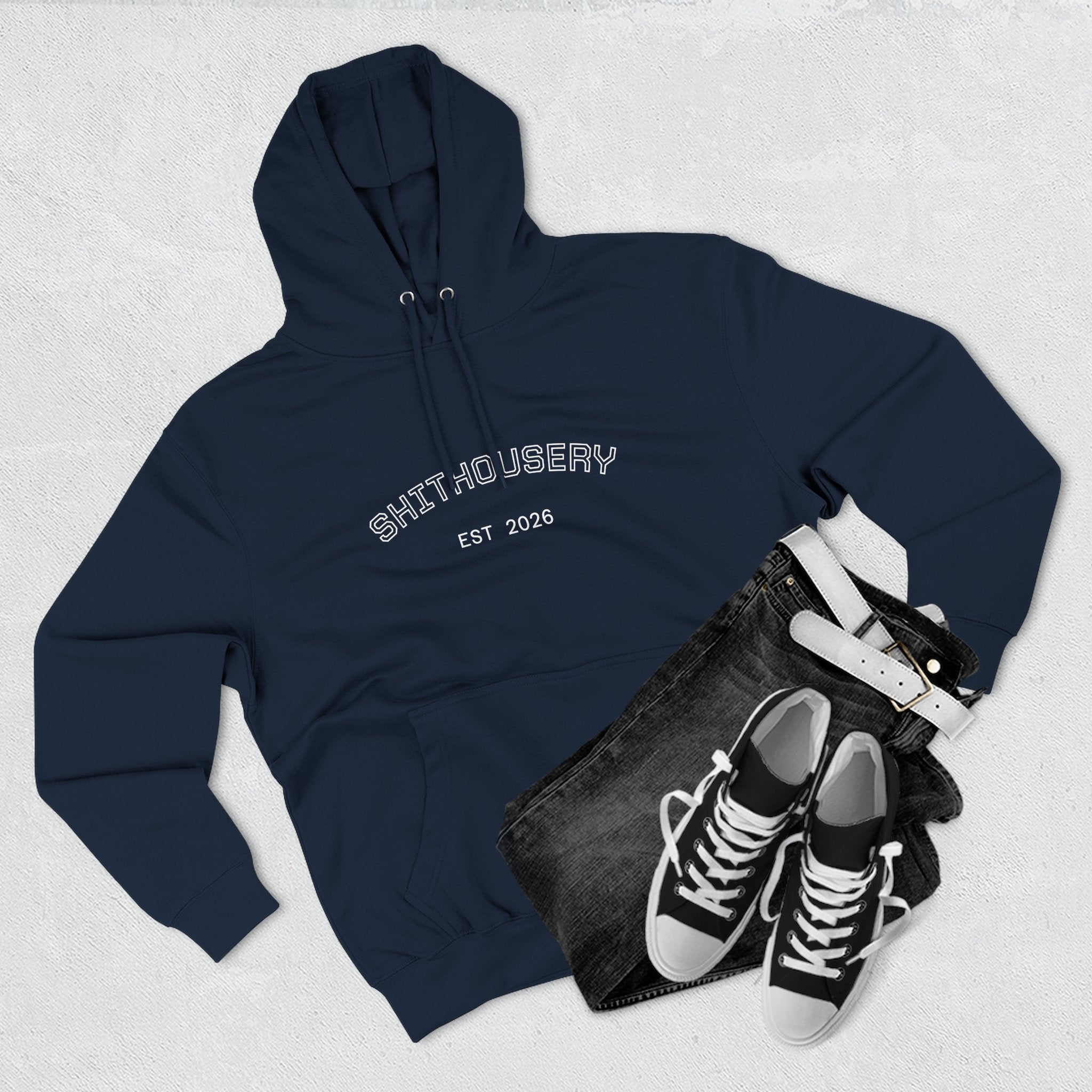 Shithousery Original Print Hoodie — Three-Panel Fleece for Sports Fans Printify