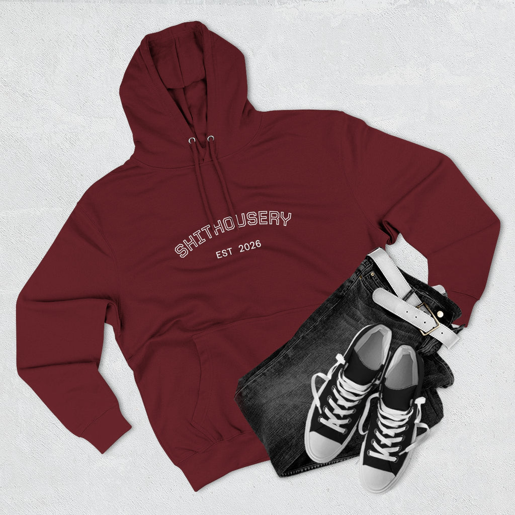 Shithousery Original Print Hoodie — Three-Panel Fleece for Sports Fans Printify