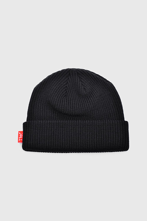 Emblem Ribbed Fisherman Beanie Hideout
