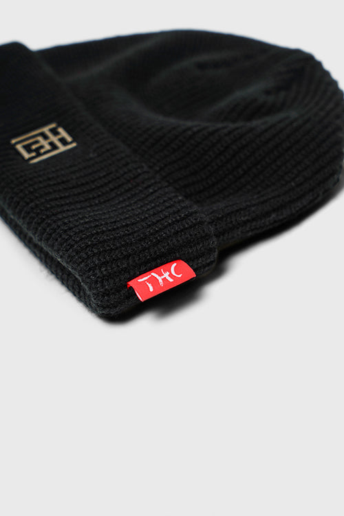 Emblem Ribbed Fisherman Beanie Hideout